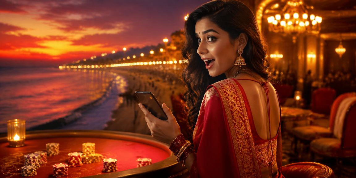 Mobile online betting in vibrant Indian atmosphere